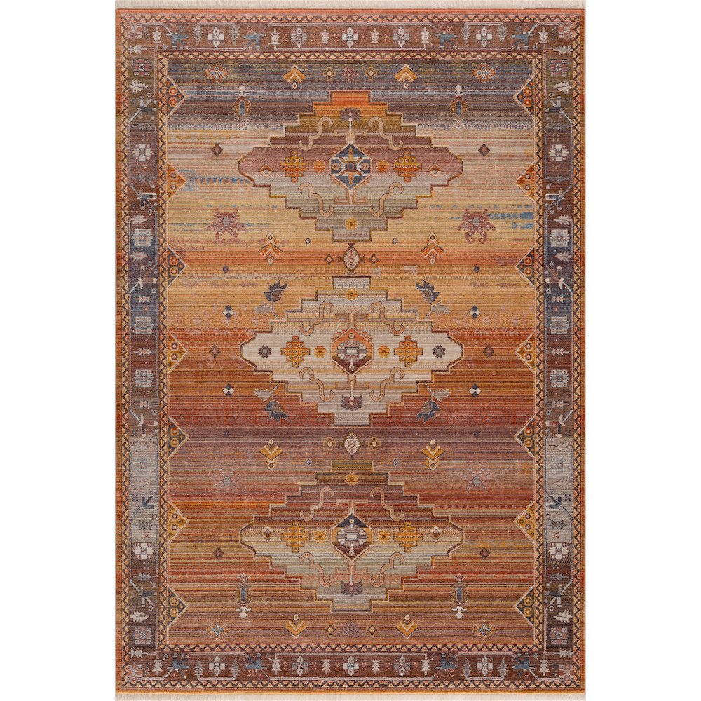 Holi Durable Performance Area Rug Indoor in Brown/Yellow, 5' x 8'