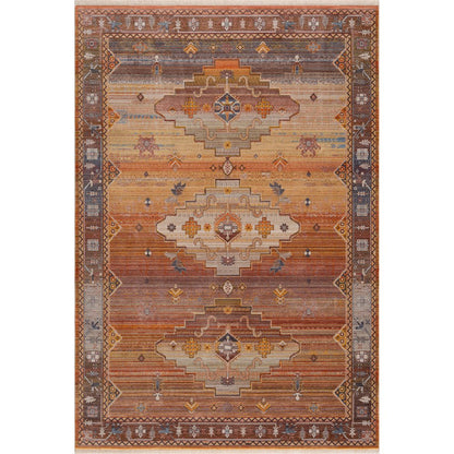 Holi Durable Performance Area Rug Indoor in Brown/Yellow, 5' x 8'