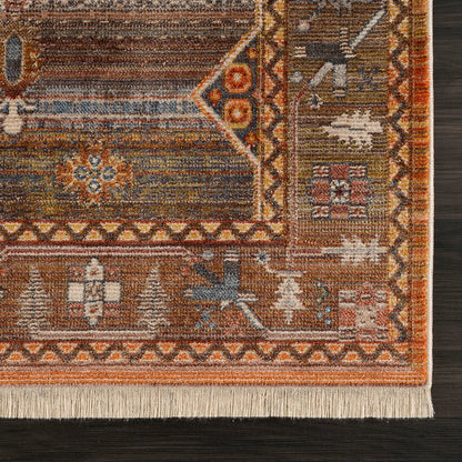 Holi Durable Performance Area Rug Indoor in Brown/Yellow, 2' x 3'