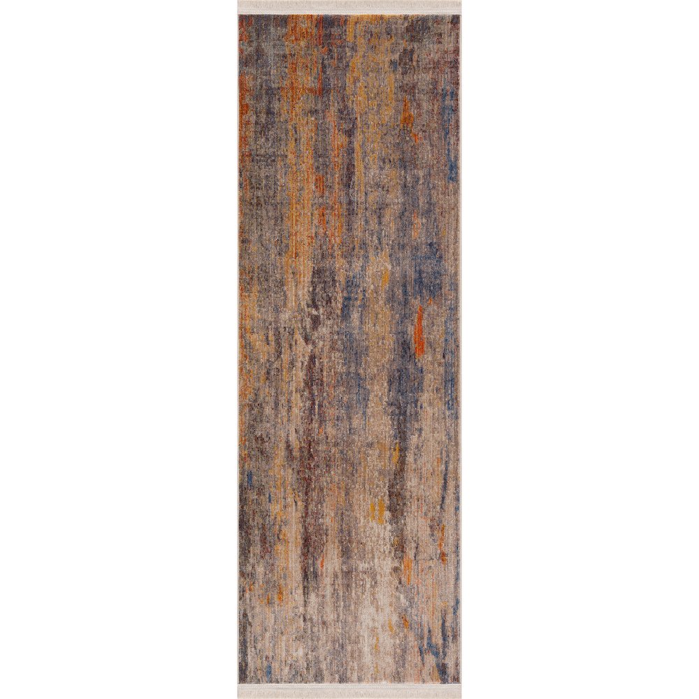 Holi Durable Performance Area Rug Indoor in Beige/Blue, 2' x 6'