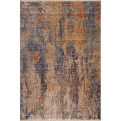 Holi Durable Performance Area Rug Indoor in Beige/Blue, 4' x 6'