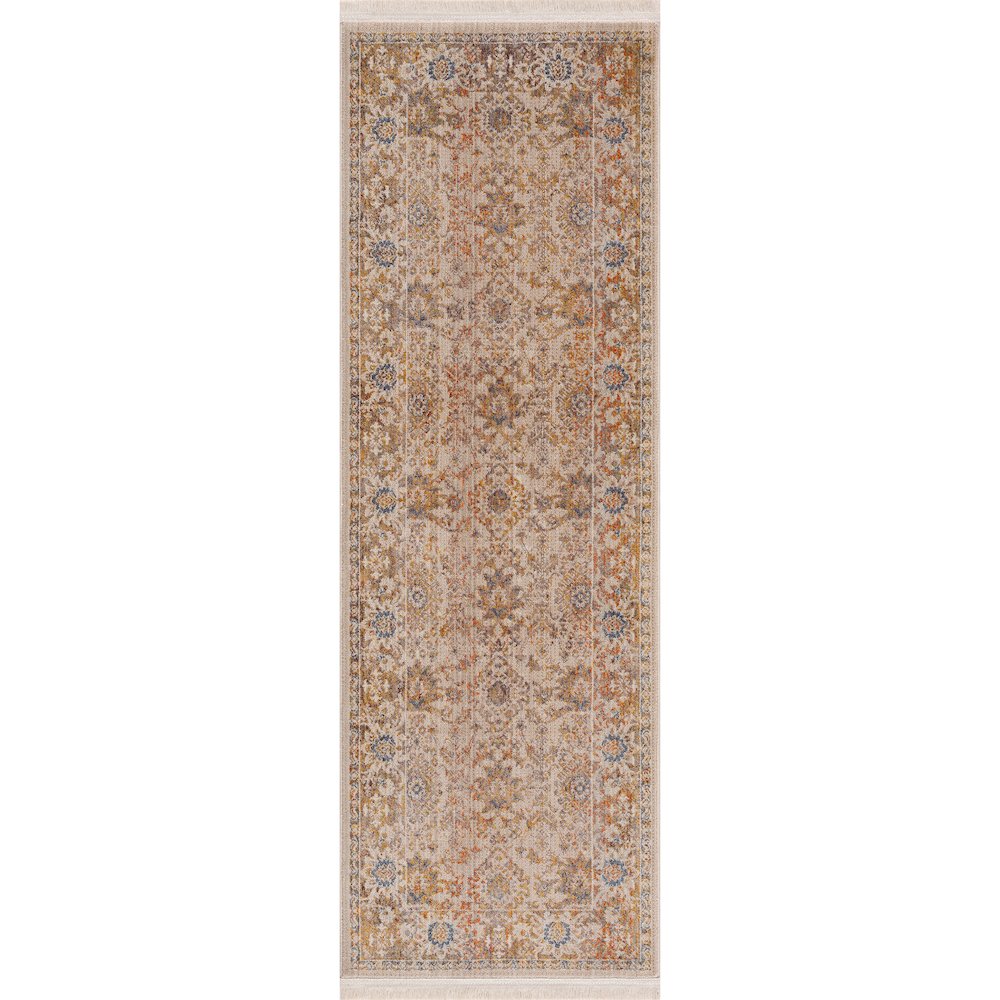 Holi Durable Performance Area Rug Indoor in Ivory/Beige, 2' x 6'