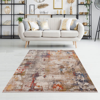 Holi Durable Performance Area Rug Indoor in Gray/Ivory, 4' x 6'