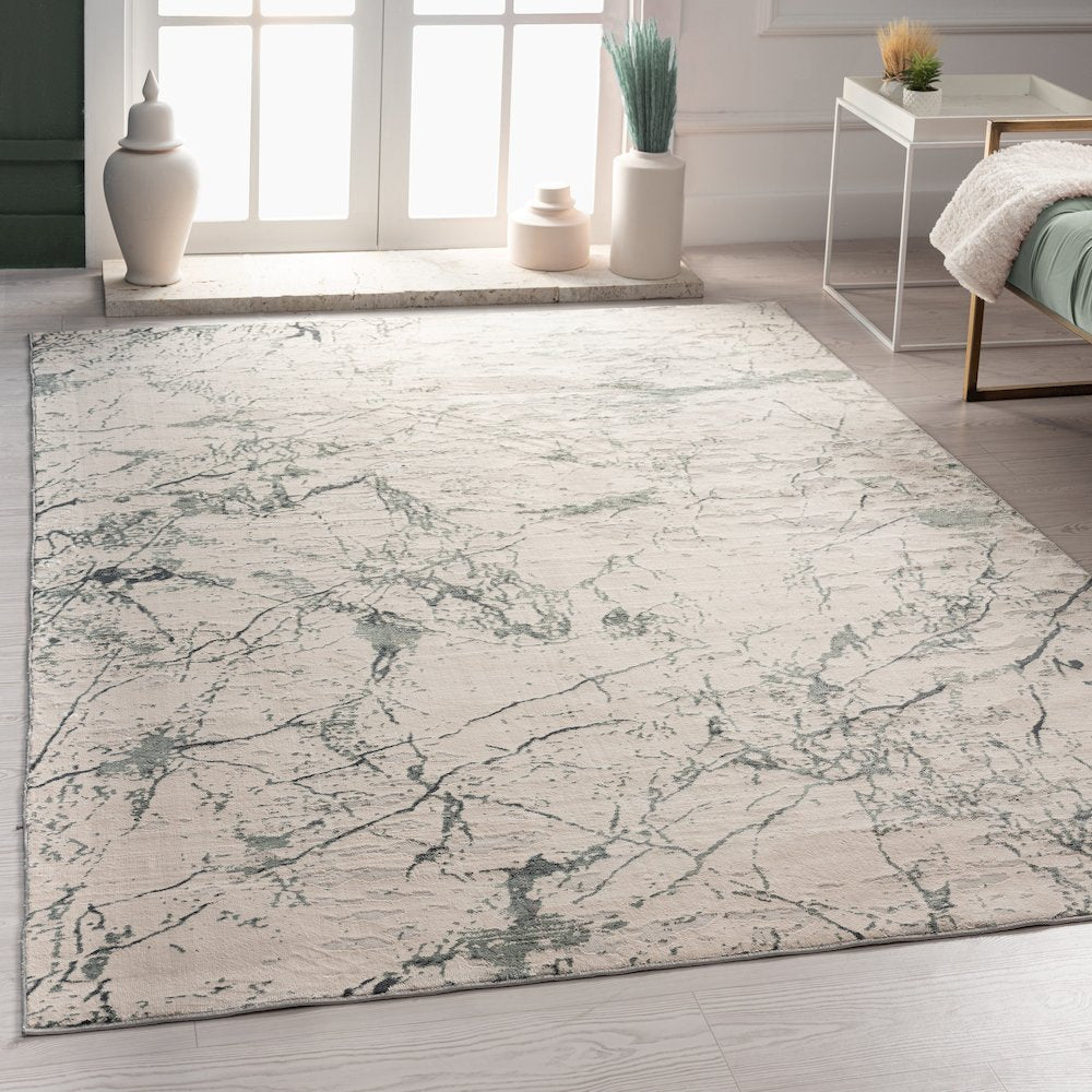 Imagine Durable Performance Area Rug Indoor in Ivory/Gray, 1'10" x 3'