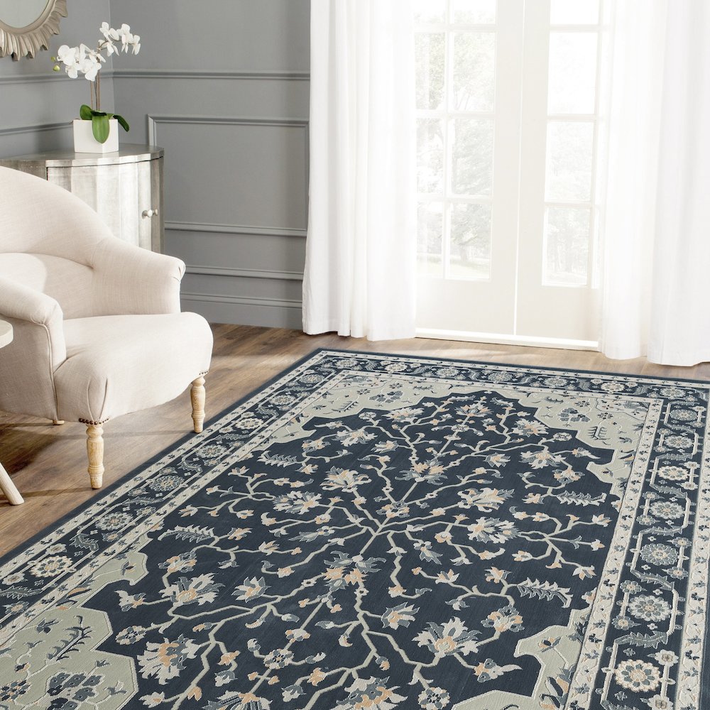 Imagine Durable Performance Area Rug Indoor in Blue/Blue, 5'3" x 7'6"