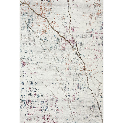 Impulse Performance Blend Area Rug Indoor in White/Brown, 5' x 7'6"
