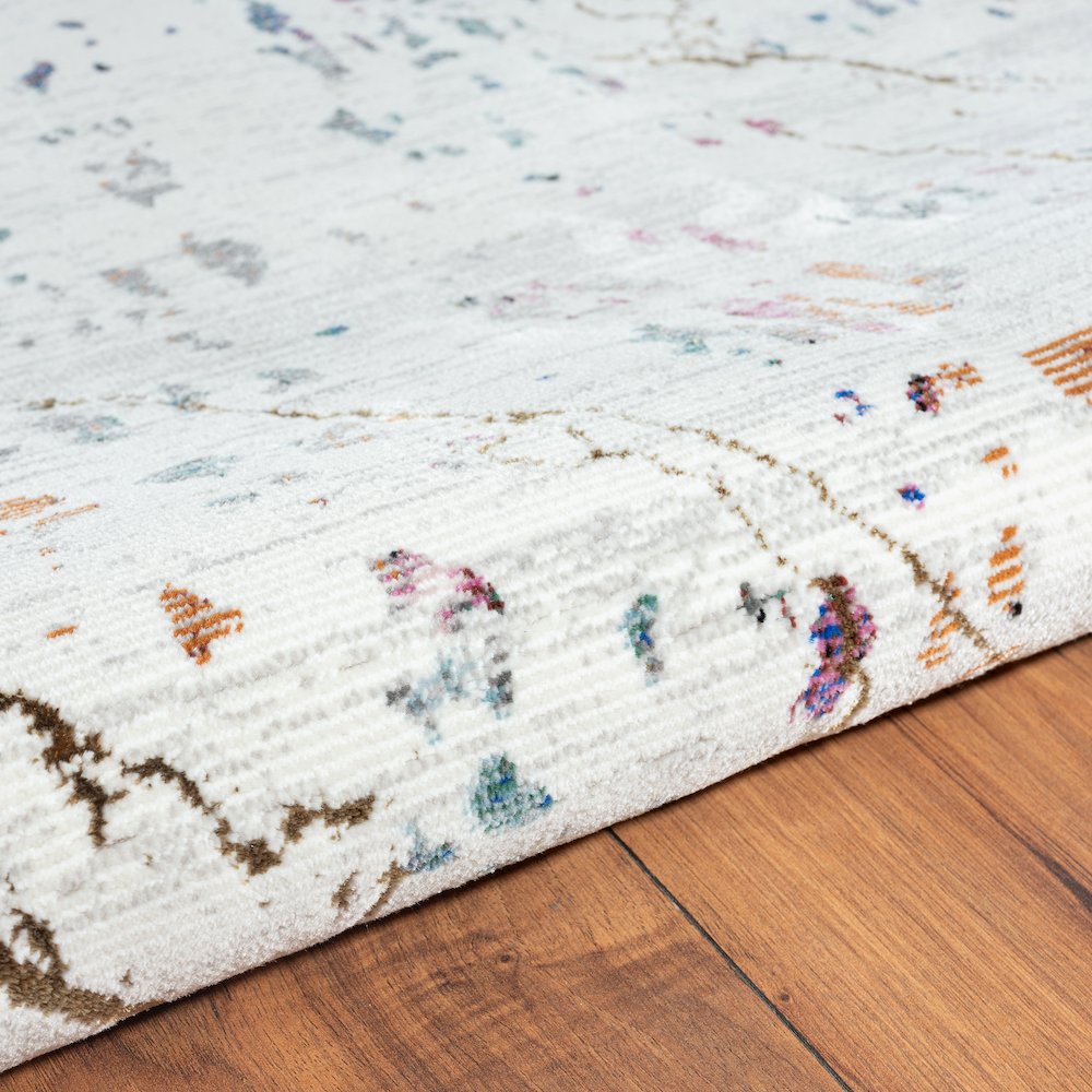 Impulse Performance Blend Area Rug Indoor in White/Brown, 5' x 7'6"