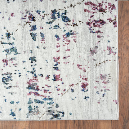 Impulse Performance Blend Area Rug Indoor in White/Brown, 5' x 7'6"
