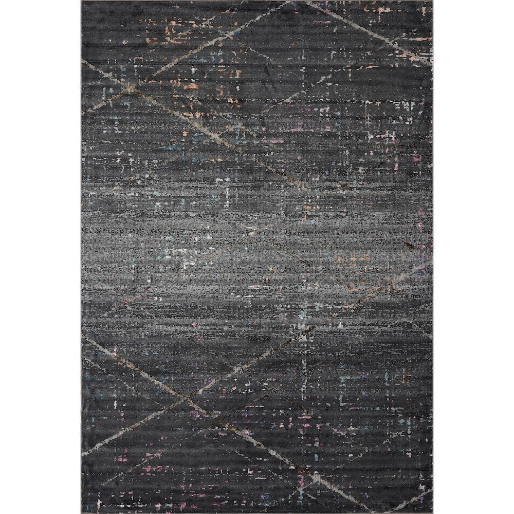 Impulse Performance Blend Area Rug Indoor in Black/Pink, 5' x 7'6"