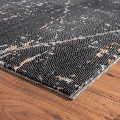 Impulse Performance Blend Area Rug Indoor in Black/Pink, 5' x 7'6"