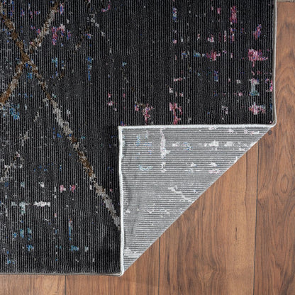 Impulse Performance Blend Area Rug Indoor in Black/Pink, 5' x 7'6"