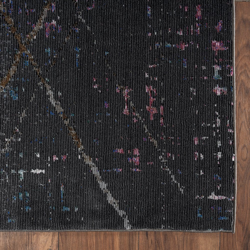 Impulse Performance Blend Area Rug Indoor in Black/Pink, 5' x 7'6"