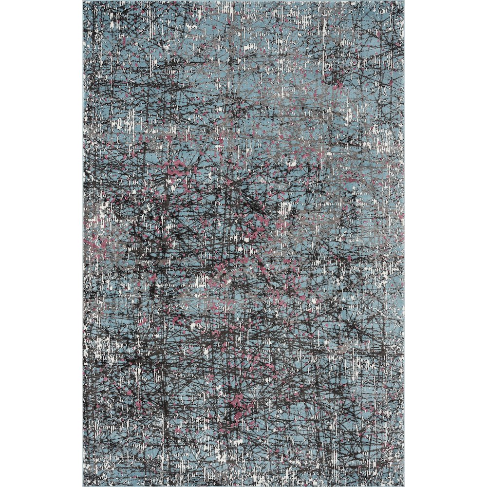 Impulse Performance Blend Area Rug Indoor in Blue/Silver, 5' x 7'6"