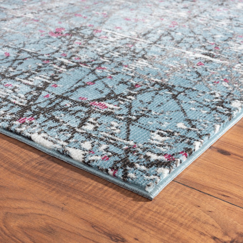 Impulse Performance Blend Area Rug Indoor in Blue/Silver, 5' x 7'6"