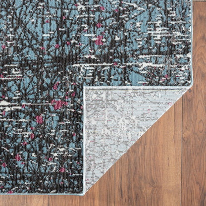 Impulse Performance Blend Area Rug Indoor in Blue/Silver, 5' x 7'6"