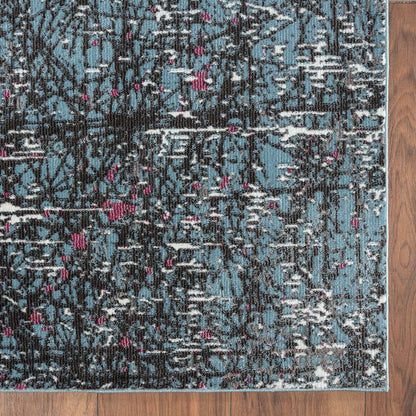 Impulse Performance Blend Area Rug Indoor in Blue/Silver, 5' x 7'6"