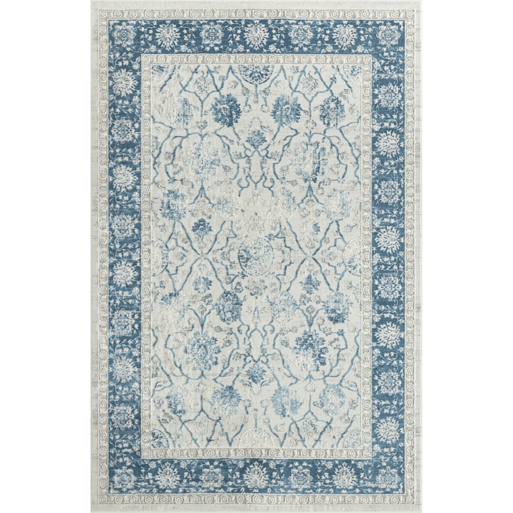 Isabella Cotton Area Rug Indoor in Gray/Blue, 9' x 12'