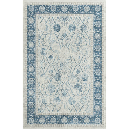 Isabella Cotton Area Rug Indoor in Gray/Blue, 9' x 12'
