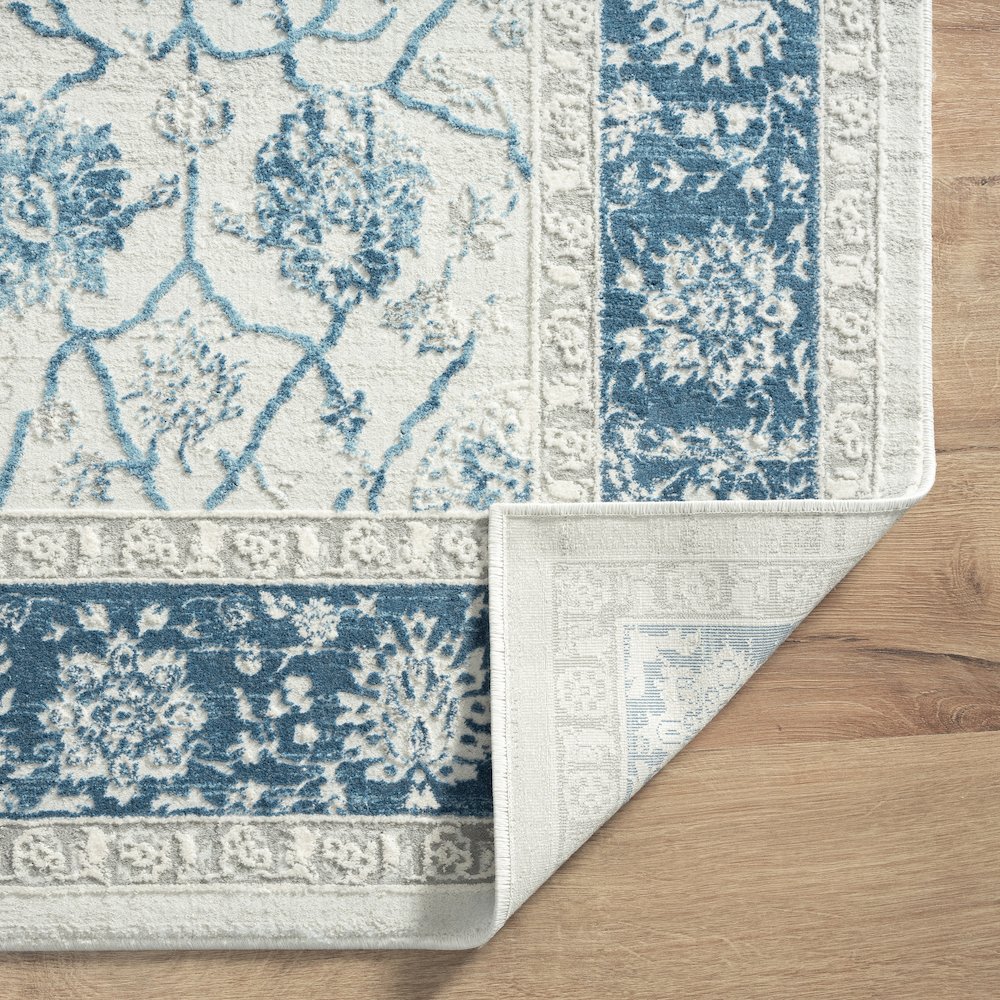 Isabella Cotton Area Rug Indoor in Gray/Blue, 9' x 12'
