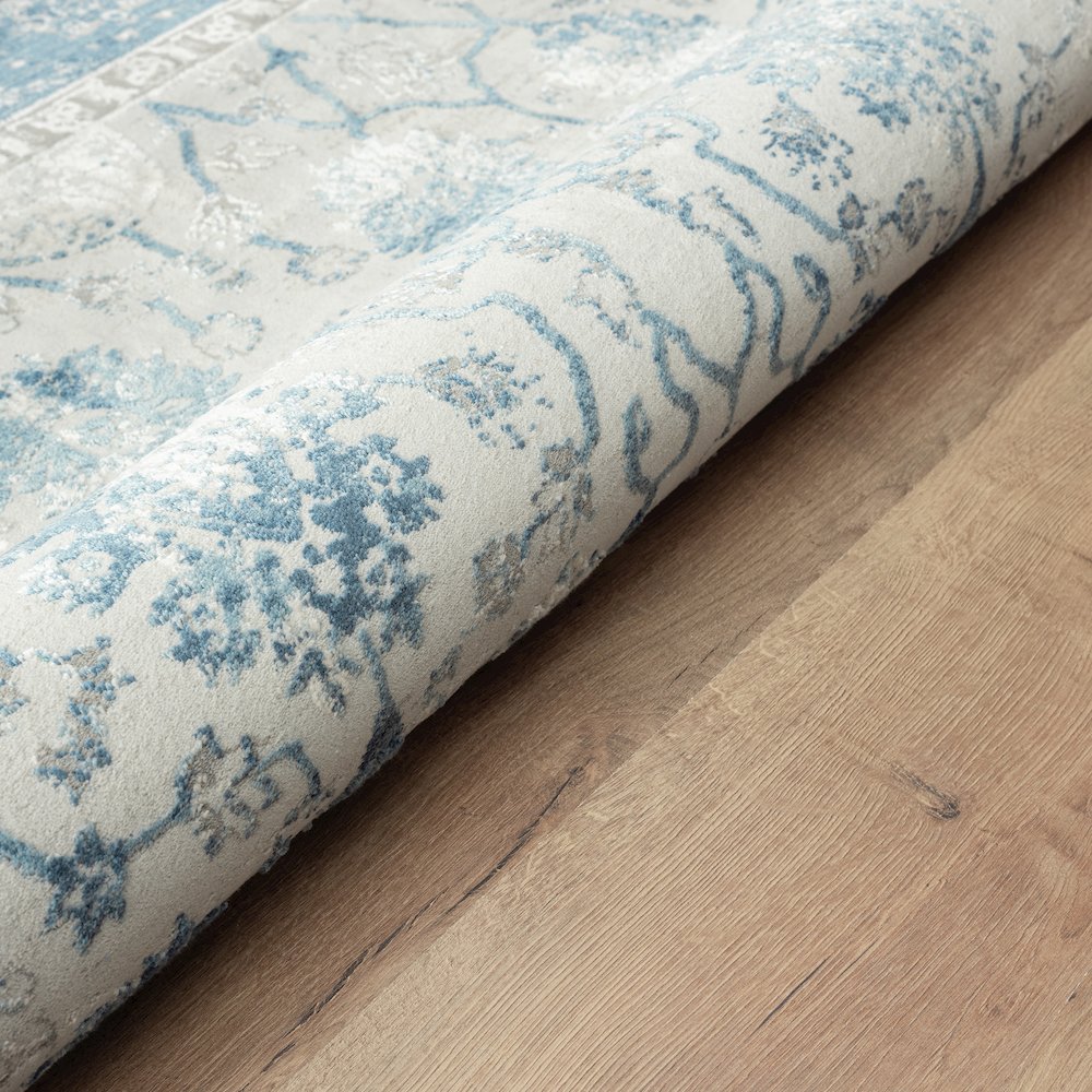 Isabella Cotton Area Rug Indoor in Gray/Blue, 9' x 12'