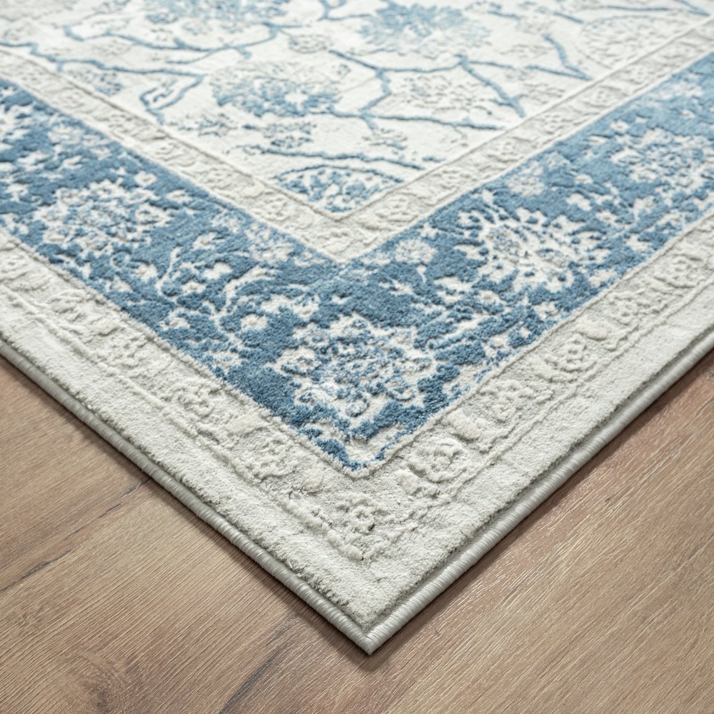 Isabella Cotton Area Rug Indoor in Gray/Blue, 9' x 12'
