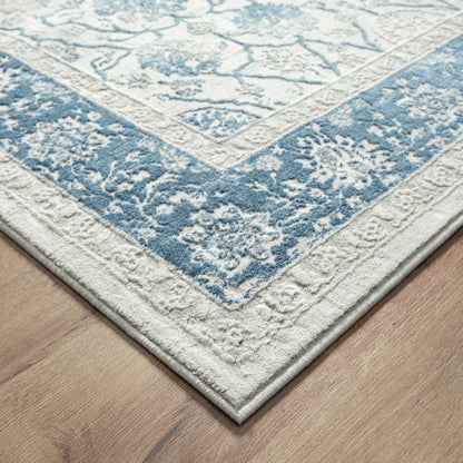 Isabella Cotton Area Rug Indoor in Gray/Blue, 9' x 12'