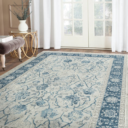 Isabella Cotton Area Rug Indoor in Gray/Blue, 9' x 12'