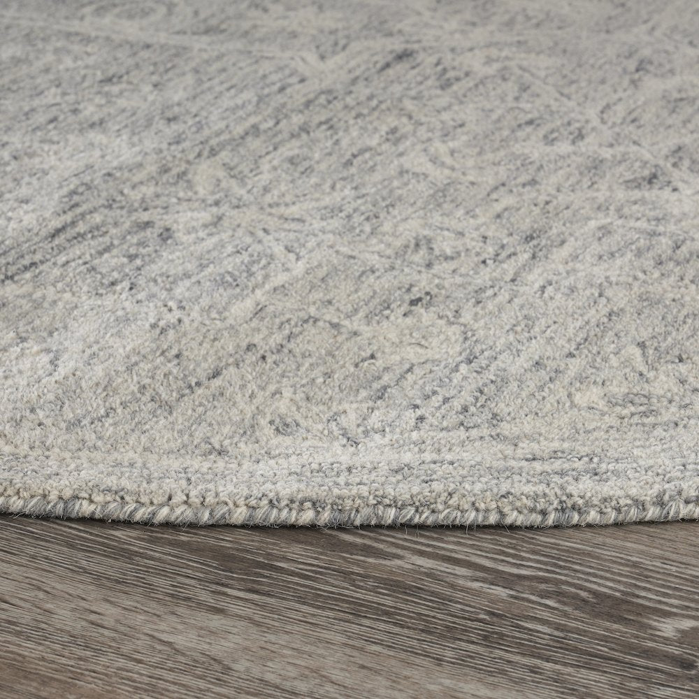Juniper Wool Area Rug Indoor in Silver/Gray, 7'9" Round
