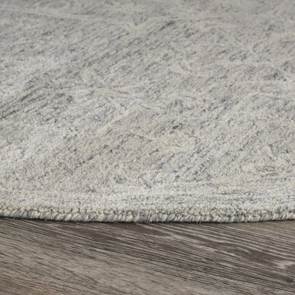 Juniper Wool Area Rug Indoor in Silver/Gray, 7'9" Round