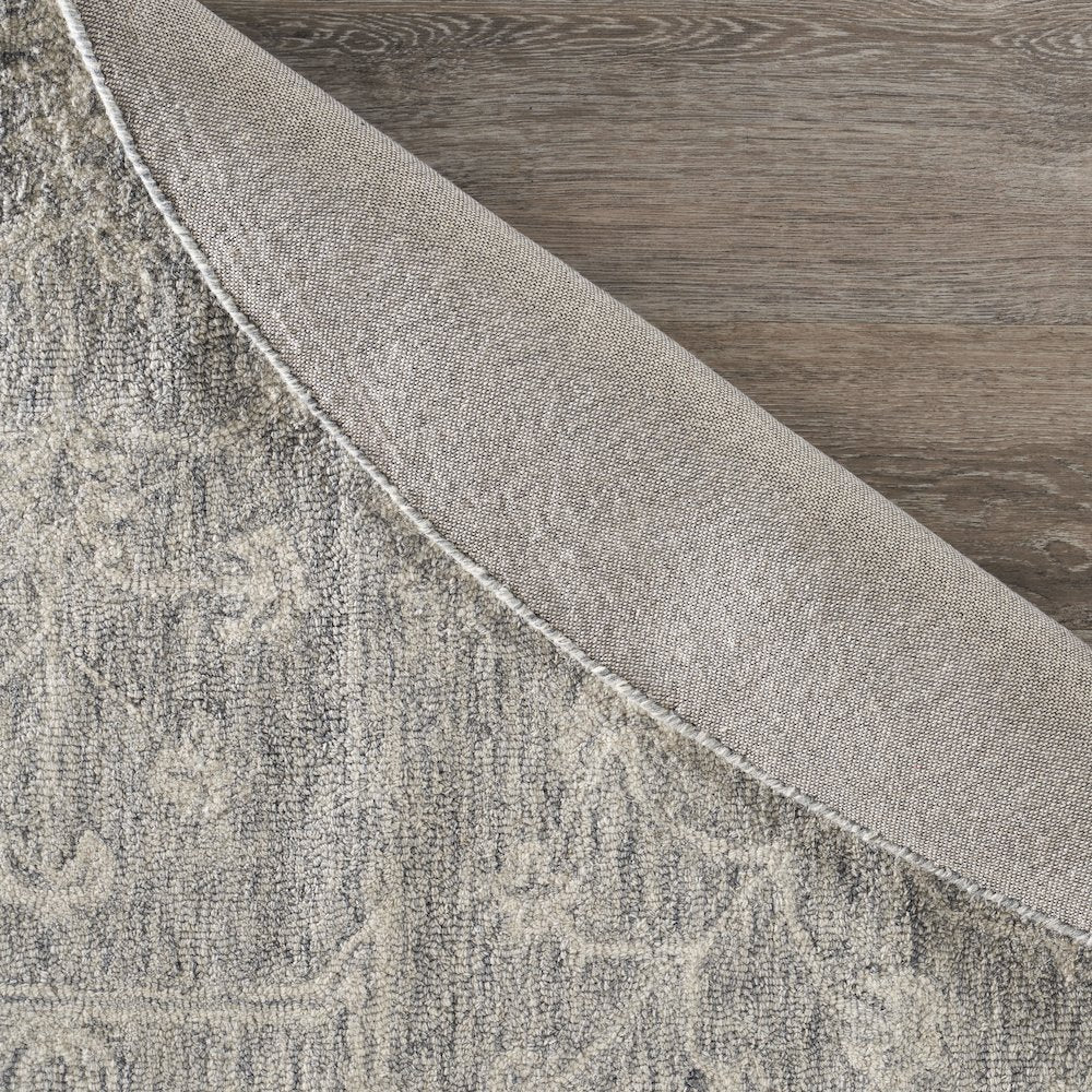 Juniper Wool Area Rug Indoor in Silver/Gray, 7'9" Round