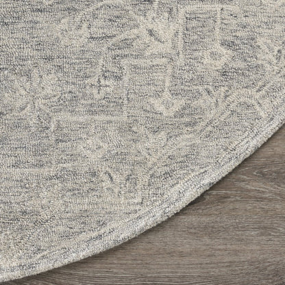 Juniper Wool Area Rug Indoor in Silver/Gray, 7'9" Round