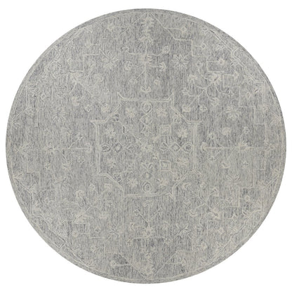 Juniper Wool Area Rug Indoor in Silver/Gray, 7'9" Round