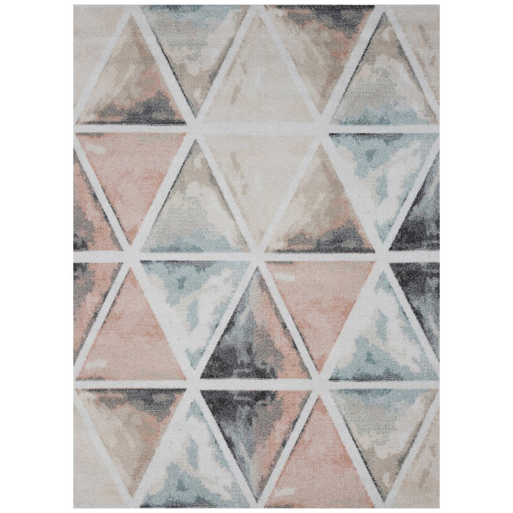 Kismet Durable Performance Area Rug Indoor in Ivory/Pink, 7'9" x 9'6"