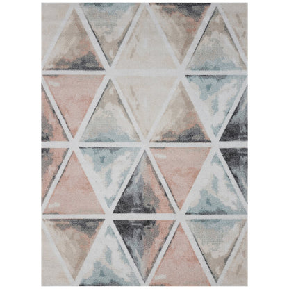 Kismet Durable Performance Area Rug Indoor in Ivory/Pink, 7'9" x 9'6"