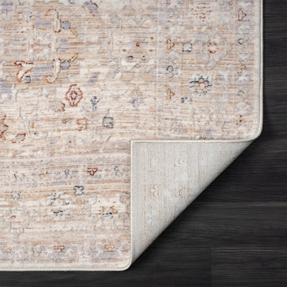 Lancaster Performance Blend Area Rug Indoor in Beige/Red, 4' X 6'