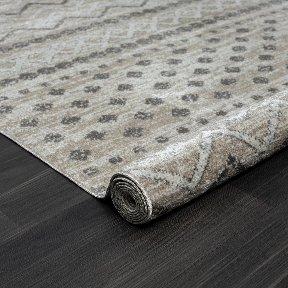 Lanham Durable Performance Area Rug Indoor in Beige/Gray, 7'9" x 9'9"