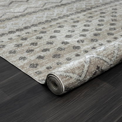 Lanham Durable Performance Area Rug Indoor in Beige/Gray, 7'9" x 9'9"