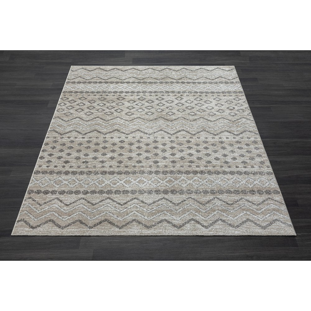 Lanham Durable Performance Area Rug Indoor in Beige/Gray, 7'9" x 9'9"