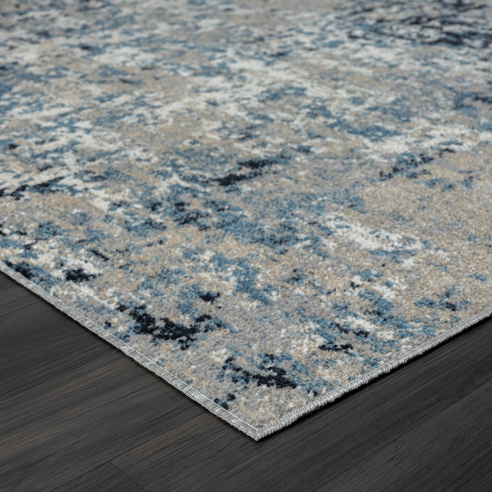 Lanham Durable Performance Area Rug Indoor in Blue/Beige, 5' x 7'