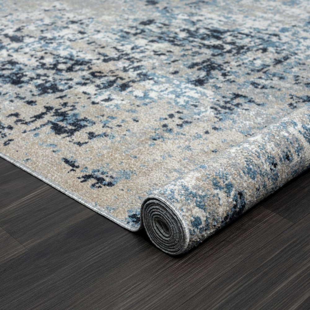 Lanham Durable Performance Area Rug Indoor in Blue/Beige, 5' x 7'