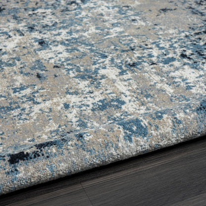 Lanham Durable Performance Area Rug Indoor in Blue/Beige, 5' x 7'