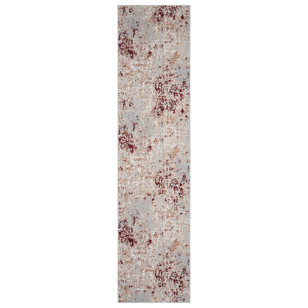 Lanham Durable Performance Area Rug Indoor in Red/Gray, 2' x 8'