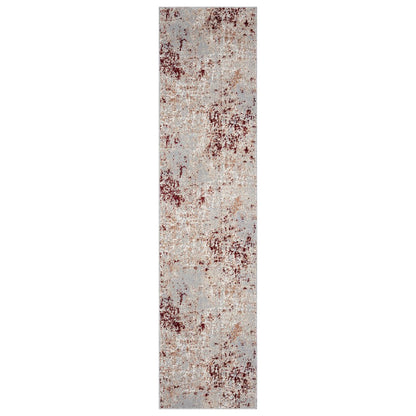 Lanham Durable Performance Area Rug Indoor in Red/Gray, 2' x 8'
