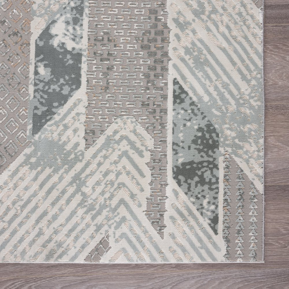 Michelle Durable Performance Area Rug Indoor in Blue/Cream, 1'10" x 3'