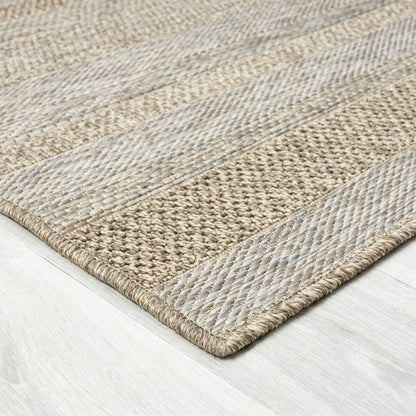 Oslo Modern Striped Brown Indoor Outdoor Area Rug