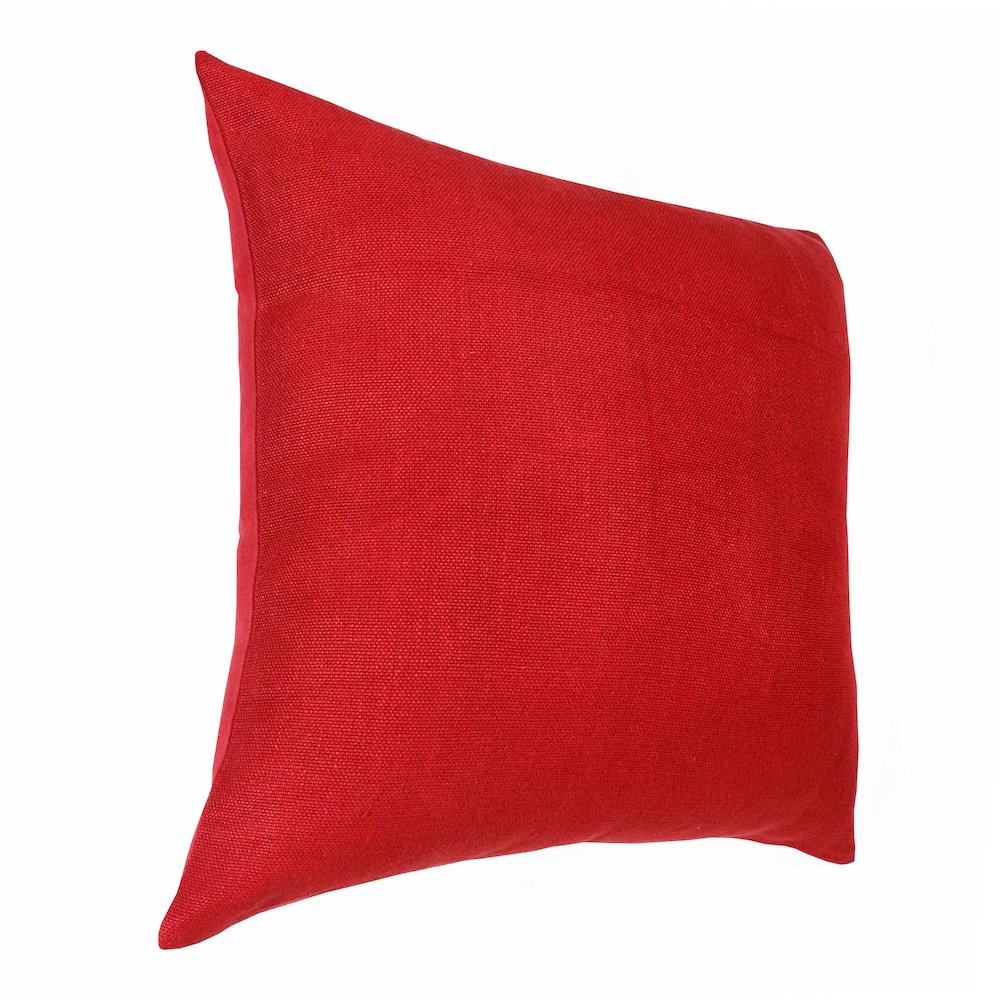 Estate Linen Poly Filled Pillow in Red, 20" x 20"