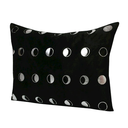 Celestial Performance Poly Filled Pillow in Black/Silver, 14" x 20"