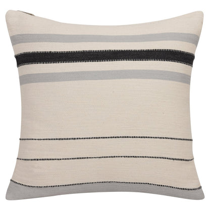 Wilmington Cotton Poly Filled Pillow in Ivory/Gray, 20" x 20"