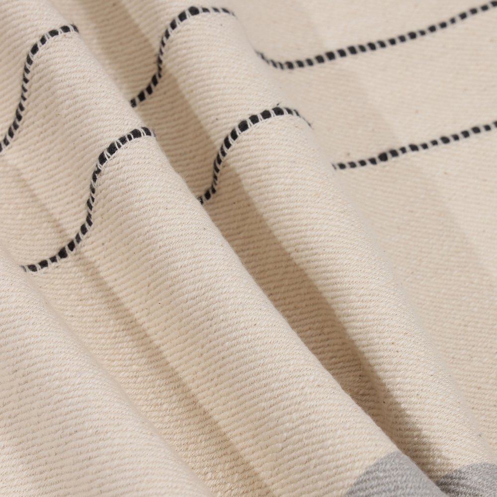 Wilmington Cotton Poly Filled Pillow in Ivory/Gray, 20" x 20"