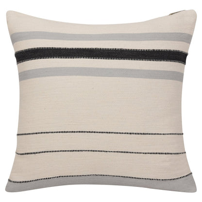 Wilmington Cotton Poly Filled Pillow in Ivory/Gray, 20" x 20"